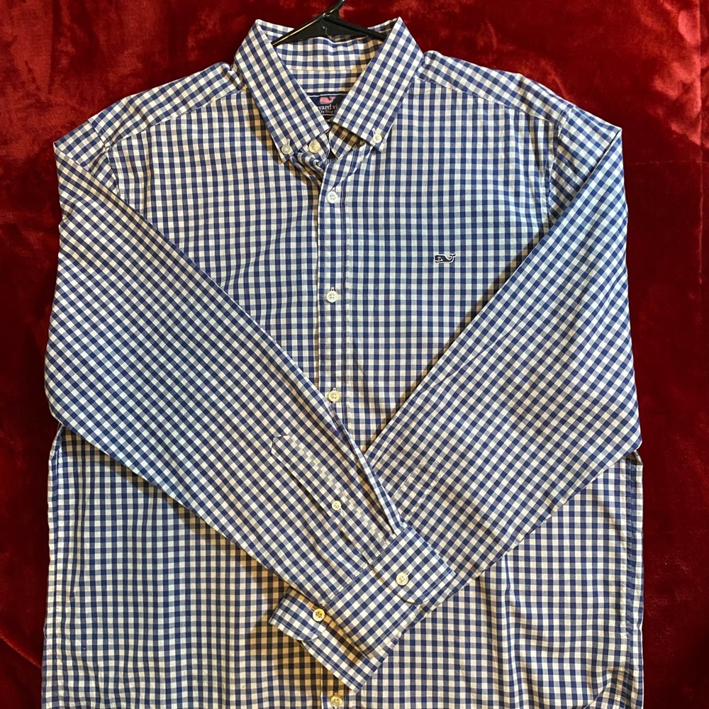 Vineyard Vines Navy Gingham Button Down